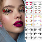 32 Pairs Temporary Eye Tattoo Stickers Colorful Eyeliner Stickers Makeup Transfer Eyeshadow Stickers Women and Girls Waterproof Fake Tattoos for Birthday Wedding Carnival Festival Face Decorations